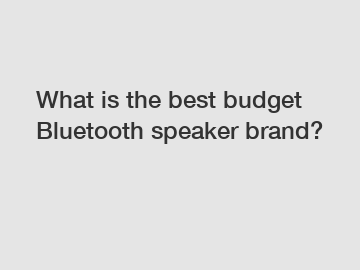 What is the best budget Bluetooth speaker brand?