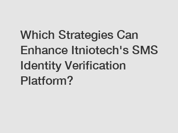 Which Strategies Can Enhance Itniotech's SMS Identity Verification Platform?