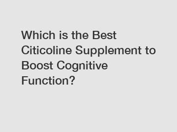 Which is the Best Citicoline Supplement to Boost Cognitive Function?