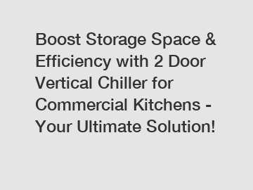 Boost Storage Space & Efficiency with 2 Door Vertical Chiller for Commercial Kitchens - Your Ultimate Solution!