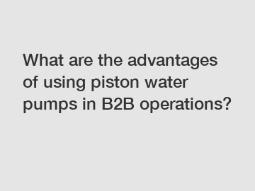 What are the advantages of using piston water pumps in B2B operations?